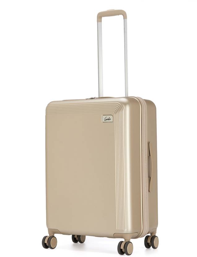 Genie Rhythm Hard Luggage Medium Champagne Chic Check in Suitcase 8
