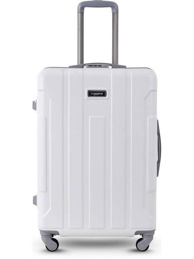 Luggero Medium Cabin & Check-in Set (65 cm) 4 Wheels - CANDY Light-Weight & Durable Polycarbonate Hard Luggage - White