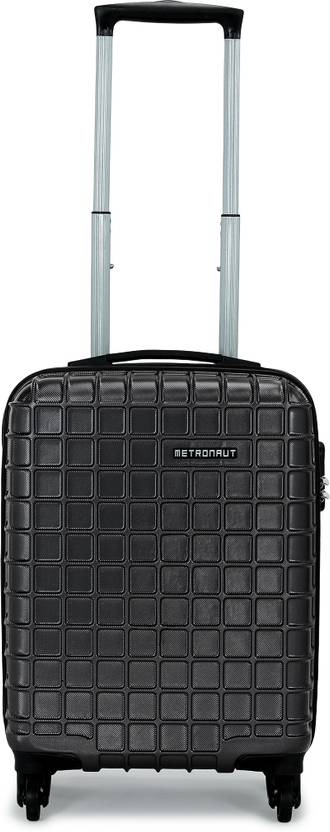 METRONAUT Small Cabin Suitcase (53 cm) 4 Wheels - Grid - Black