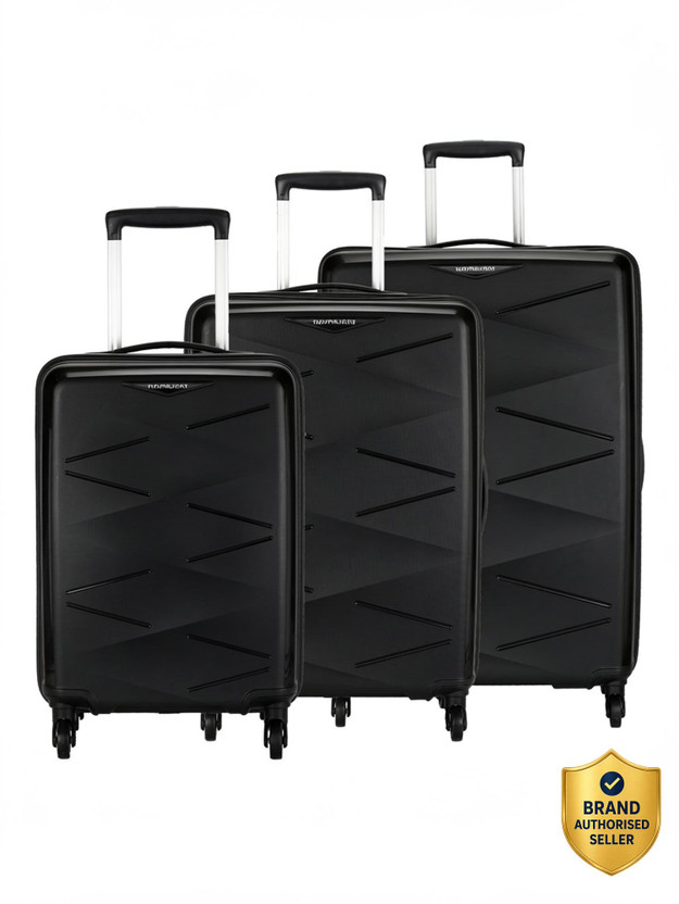 Kamiliant by American Tourister (Small 55Cm |Medium 68Cm| Large 79Cm)Combination Lock-Triprism Cabin & Check-in Set 4 Wheels - 30 inch Black - Price in India