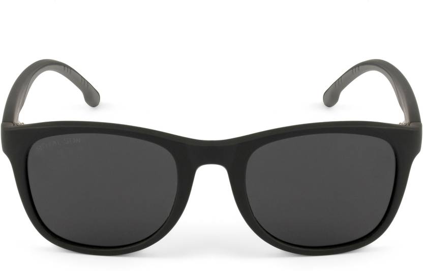 Polarized, UV Protection Rectangular Sunglasses (Free Size)  (For Men & Women, Black)