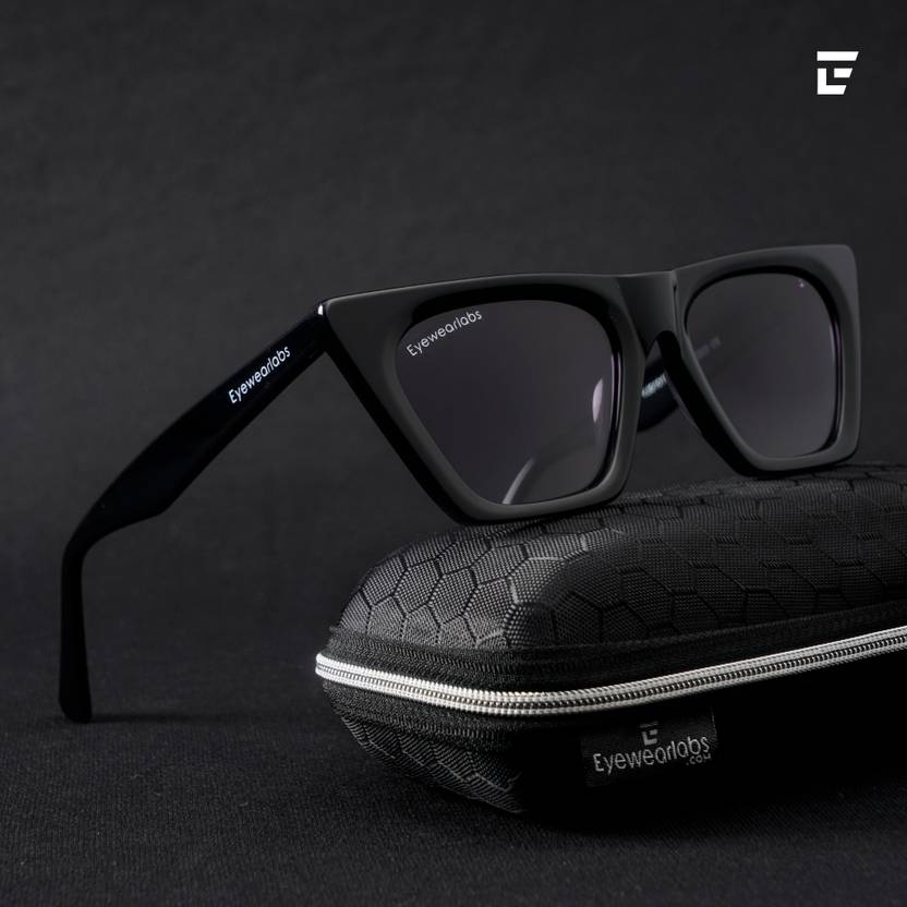 Polarized, UV Protection Retro Square Sunglasses (47)  (For Women, Black)