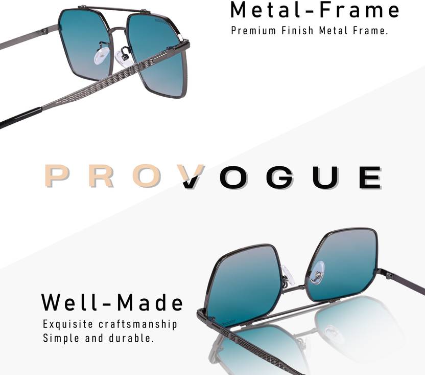 UV Protection, Gradient Wayfarer, Retro Square Sunglasses (53)  (For Men & Women, Blue, Green)