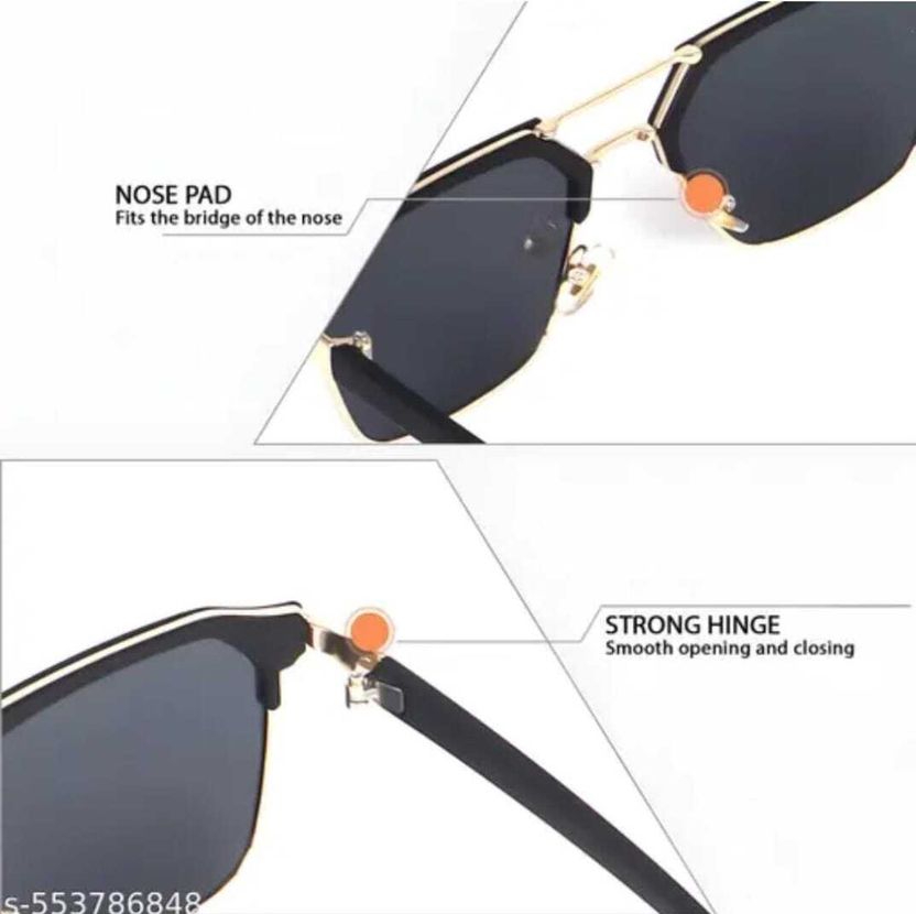 FizzFusion UV Protection Retro Square Sunglasses - Image 4