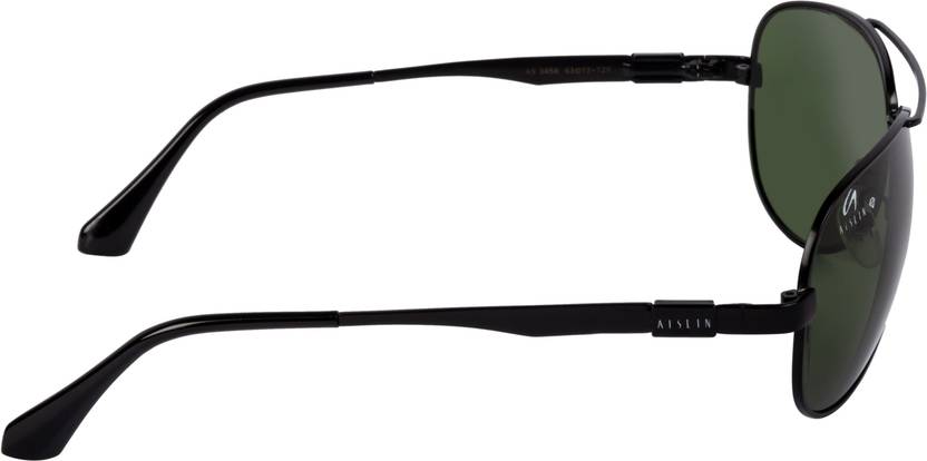 Toughened Glass Lens, UV Protection Aviator, Wrap-around Sunglasses (58)  (For Men, Green)