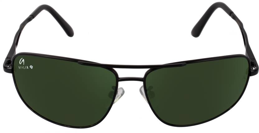 Toughened Glass Lens, UV Protection Wayfarer, Rectangular Sunglasses (63)  (For Men, Green)