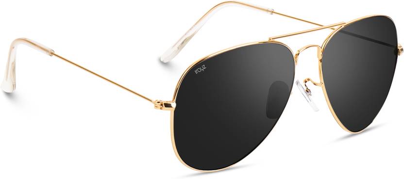 Irayz Toughened Glass Lens, UV Protection, Riding Glasses Aviator Sunglasses (62)