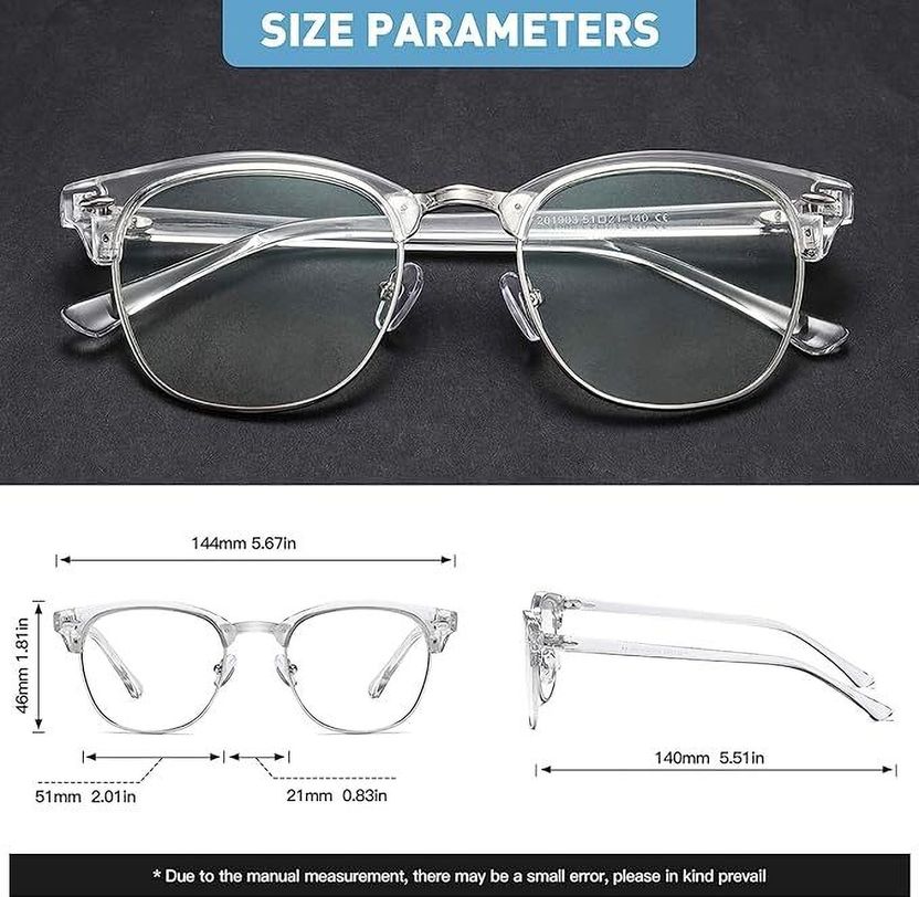 Eyestyle Full Rim Clubmaster Blue Computer Glasses - Image 4