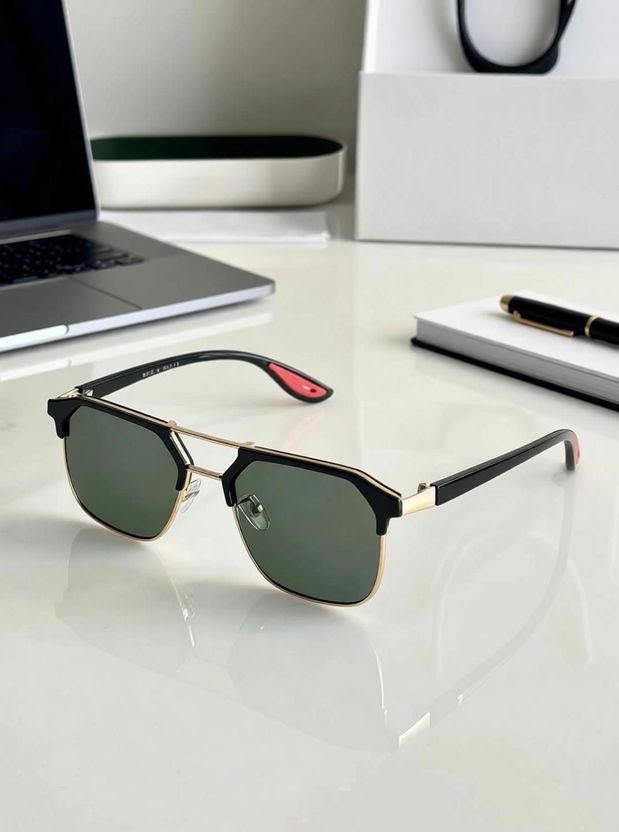 FizzFusion UV Protection Retro Square Sunglasses - Image 2
