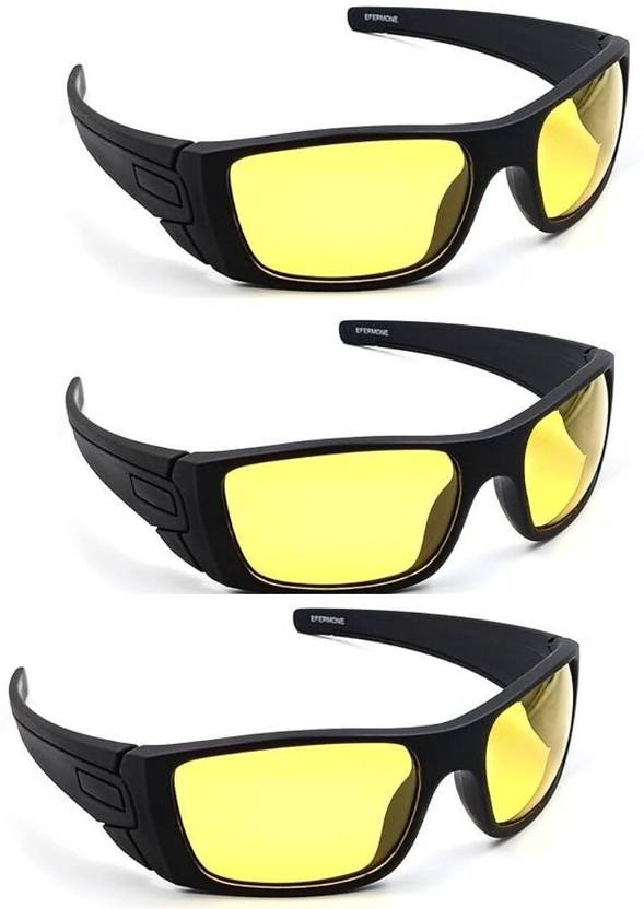Redex UV Protection, Night Vision, Riding Glasses Wrap-around Sunglasses (55)