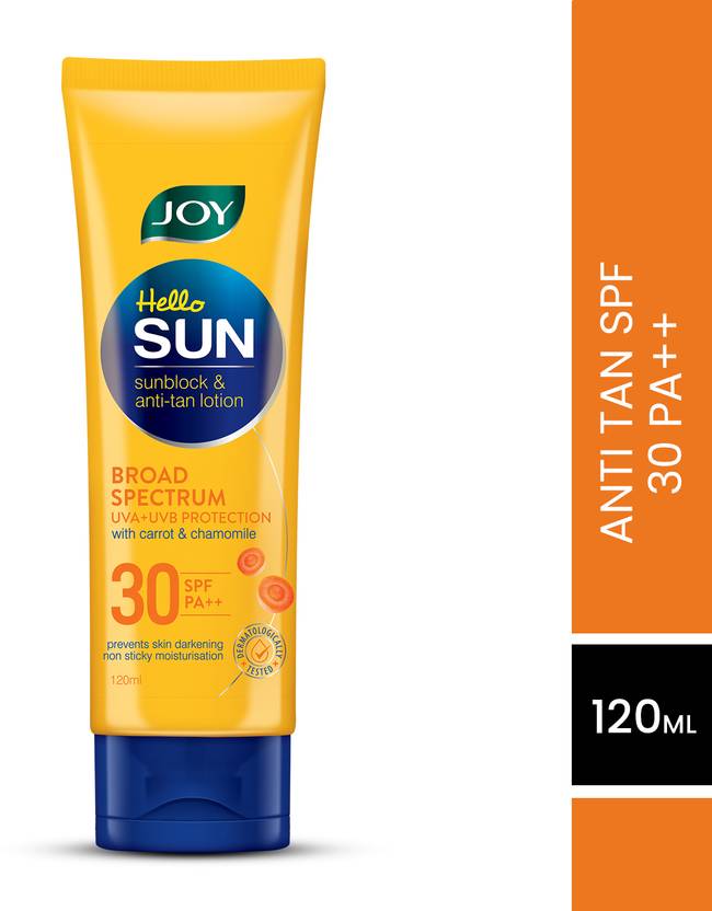 Joy Sunscreen SPF 30 PA++ Hello Sun SunBlock & AntiTan Lotion