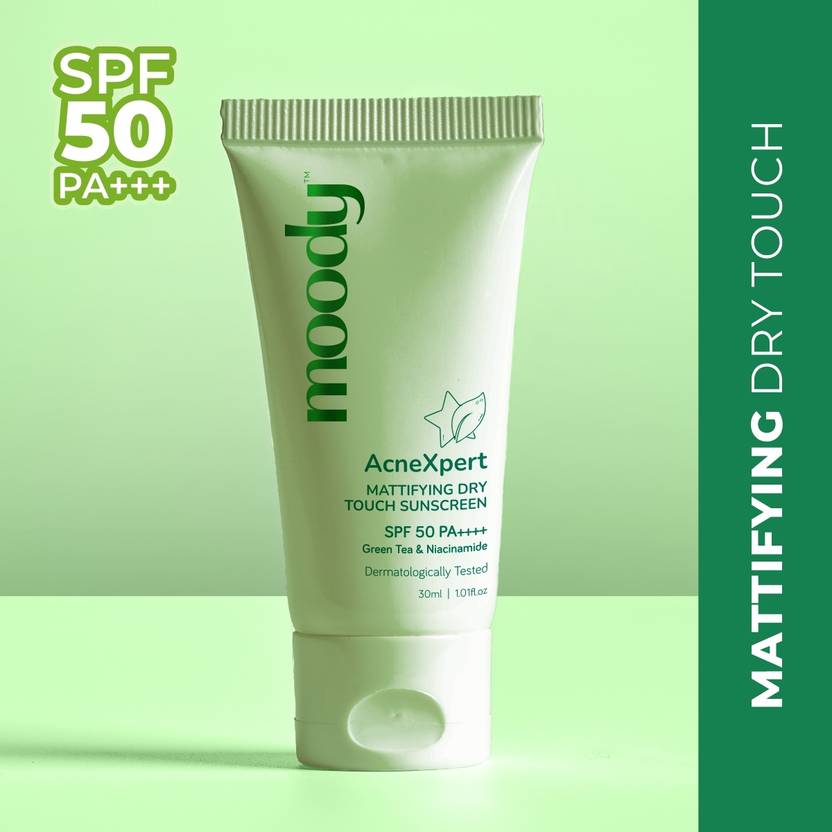 MOODY Sunscreen - SPF 50 PA++++ AcneXpert Mattifying Sunscreen SPF 50 PA ++++ Niacinamide for Oil & Acne Control 30 ml