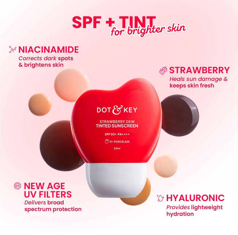 Dot & Key Strawberry Dew Tinted Sunscreen SPF 50+ PA++++ - Image 6