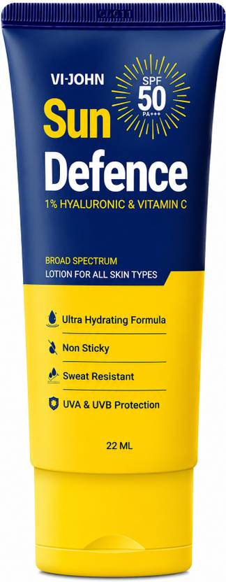 VI-JOHN Sunscreen - SPF 50 PA+++ Sun Defence 1% Hyaluronic & Vitamin C for All skin type