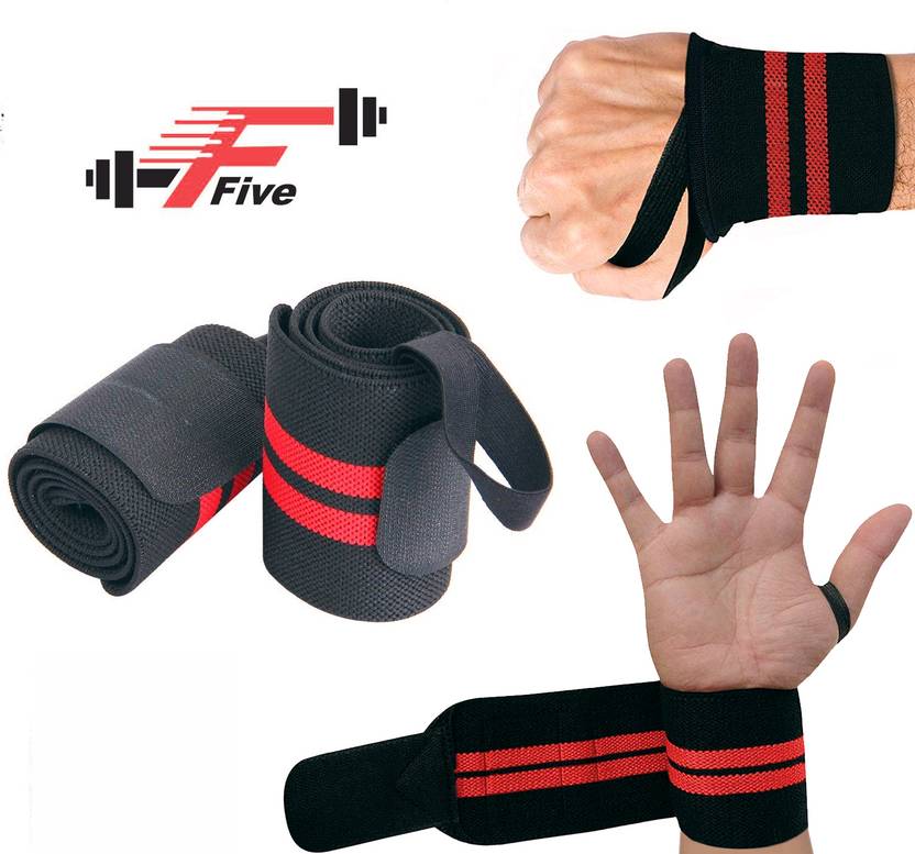 FFive Wrist Support with Thumb Loop Strap for Gym,Workout & Strength Training Supporter