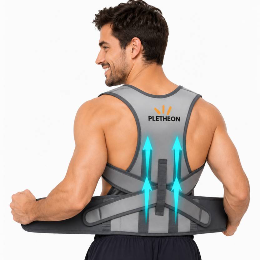 PLETHEON Posture corrector belt for men and women for back pain back support (FREE SIZE) Back / Lumbar Support
