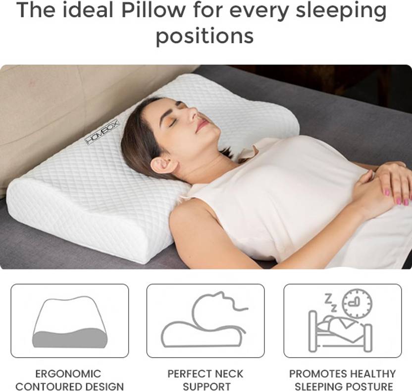 HOMBOX Contour Memory Foam Pillow King Size , Pack of 02 Cervical