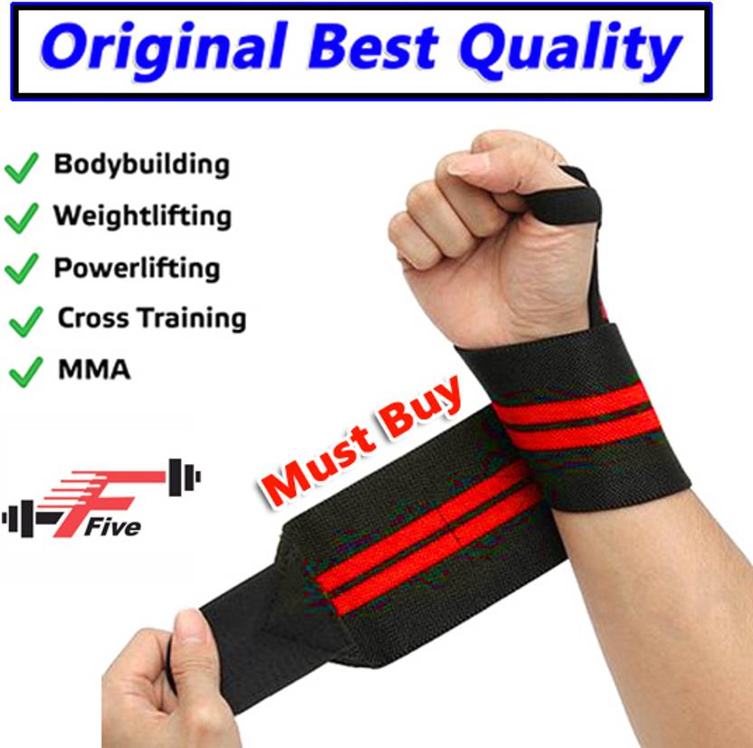 FFive Wrist Wrap Gym Accessories for Men Hand Grip & Wrist Support Sports Supporter