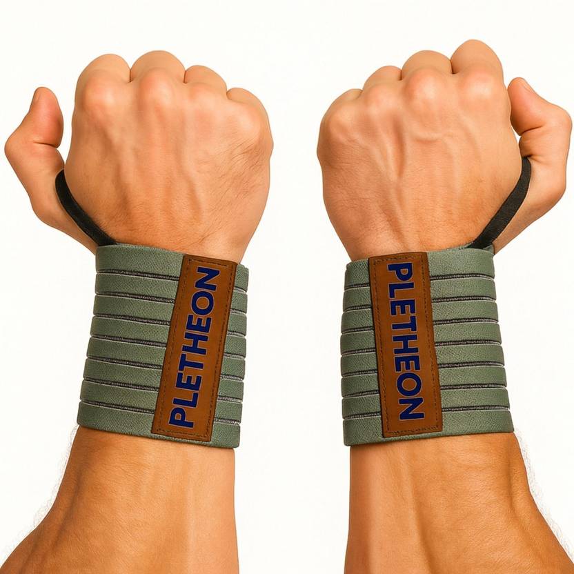 PLETHEON Wrist Wraps with Thumb Loop for Gym | Compression Support for Weightlifting Wrist Support