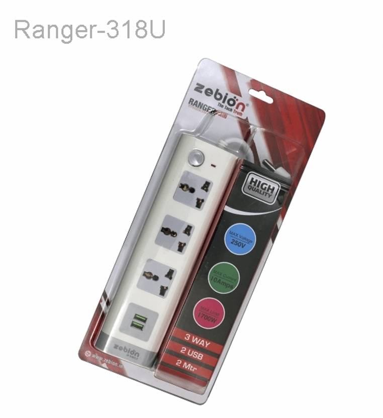 zebion ranger 3 Socket Extension Boards Price in India Buy zebion