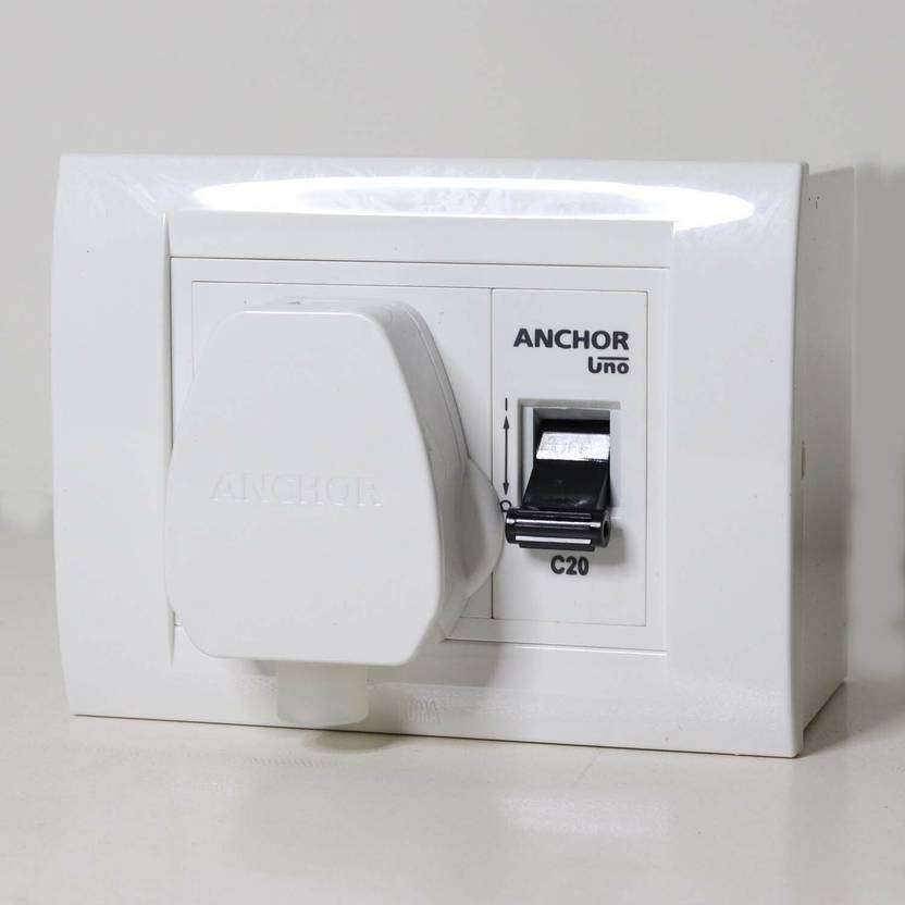 ANCHOR 20 Amp Socket With Mini MCB Modular Box For AC, Heater, Power