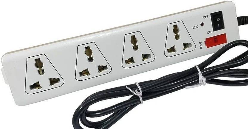 BAHUL 2 METER LONG WIRE PVC EXTENSION 4 Socket Extension Boards
