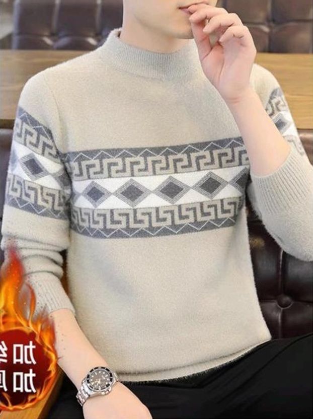 Keenuu Men Striped Brown Sweater - Image 7