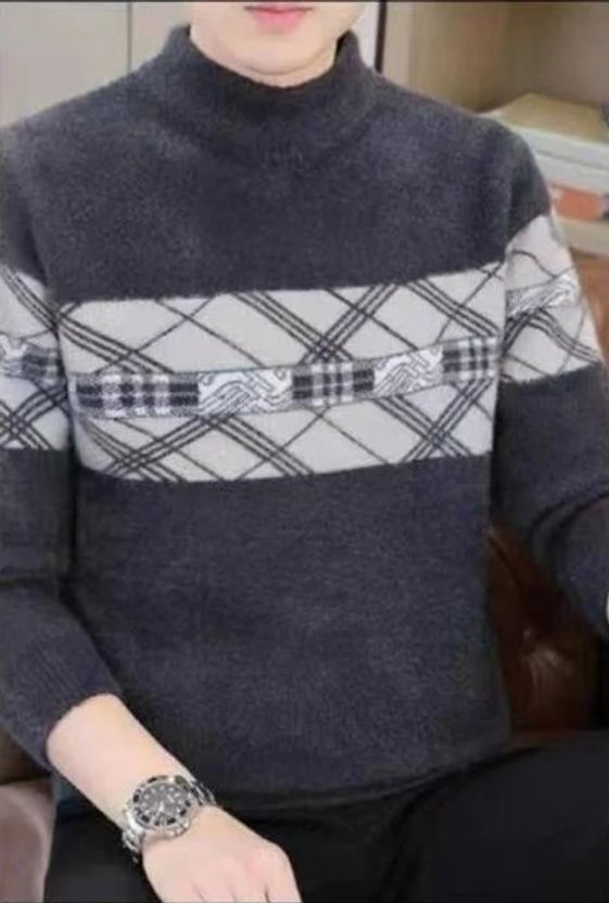 Keenuu Men Striped Brown Sweater - Image 9
