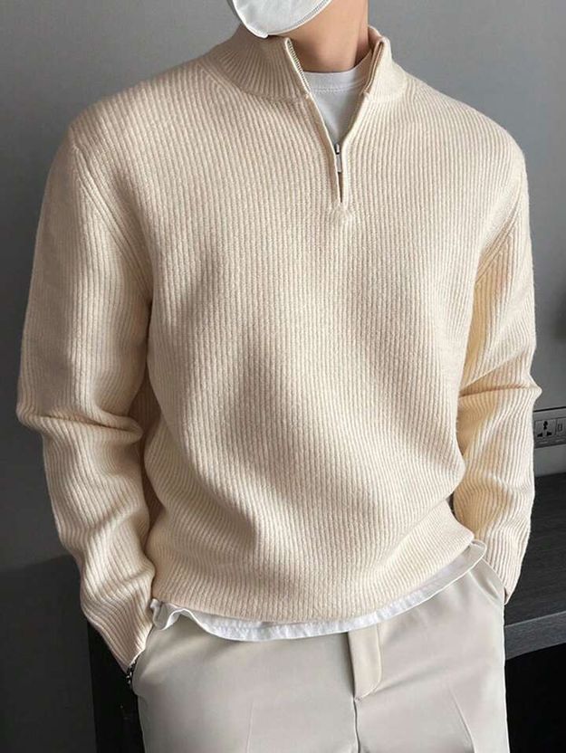 ColorChakra Men White High Neck Sweater - Image 3