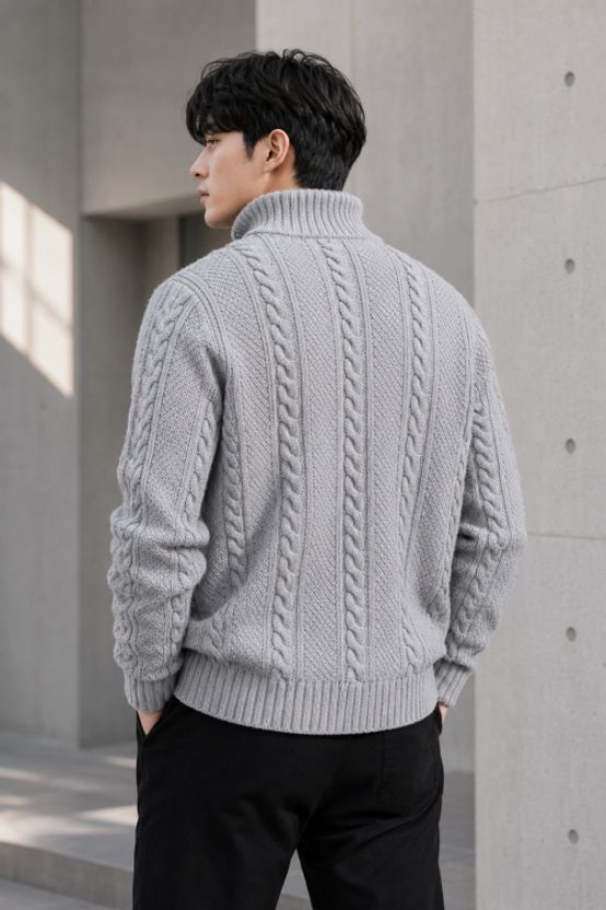 FREAKS Men Grey V Neck Sweater - Image 2