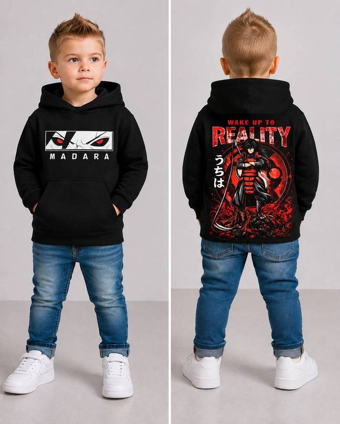 BHAIJI FASHION Boys Full Sleeve Graphic Print Hooded Sweatshirt