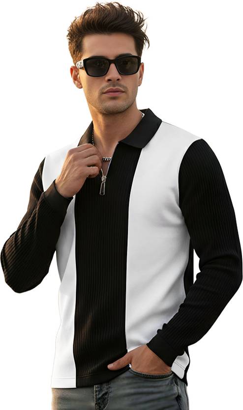 AOOSH Men Full Sleeve Color Block Sweatshirt