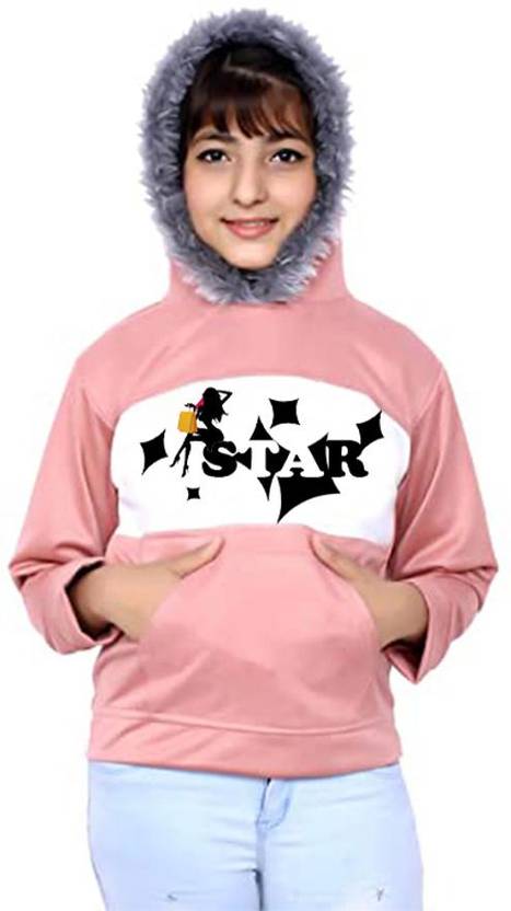 ORIEX THE ORIGINAL FASHION Full Sleeve Self Design Girls Sweatshirt