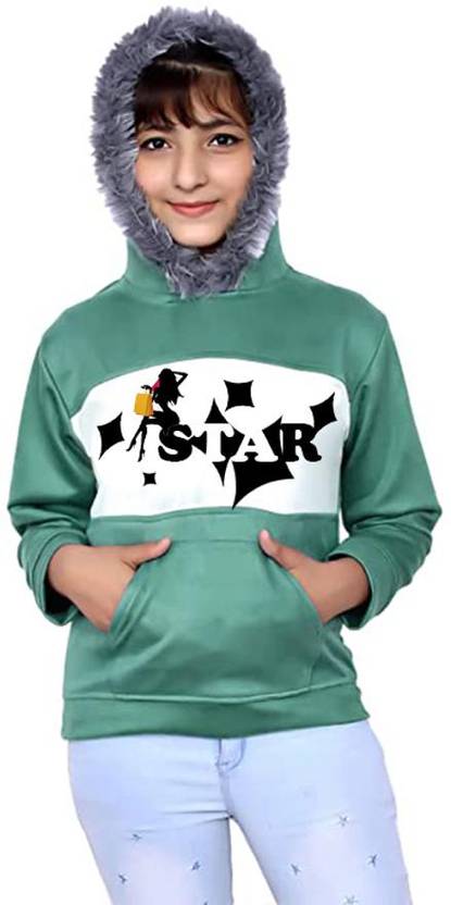 Fellamo Full Sleeve Self Design Girls Sweatshirt