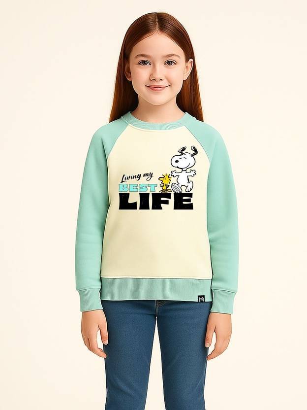 YK X Minute Mirth Baby Girls Full Sleeve Printed Sweatshirt