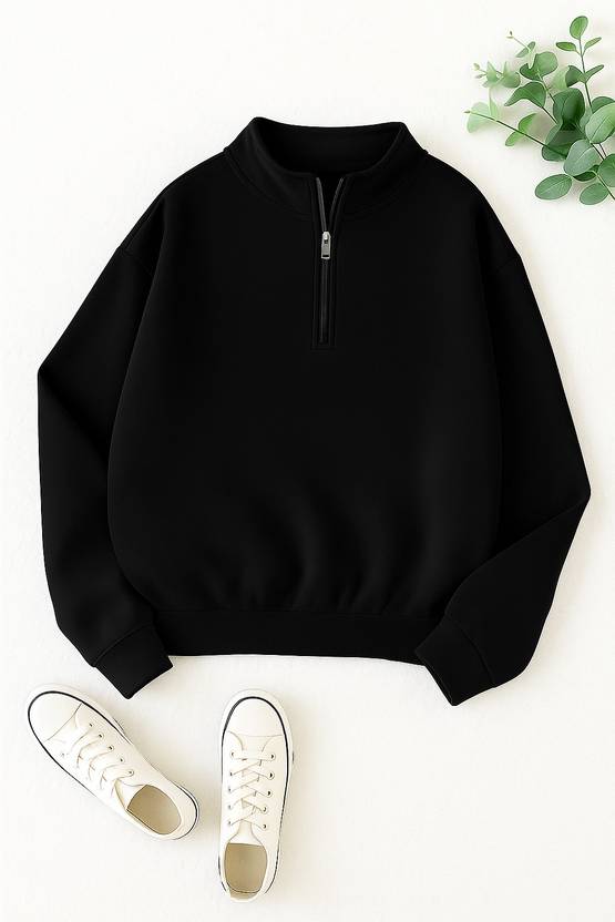 athro Full Sleeve Solid Men & Women Sweatshirt