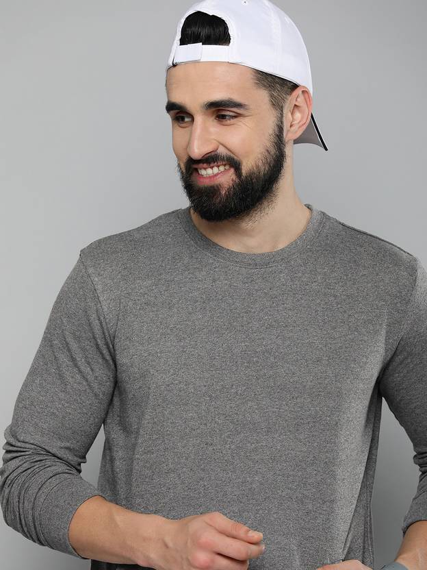 HERE&NOW Men Full Sleeve Solid Sweatshirt