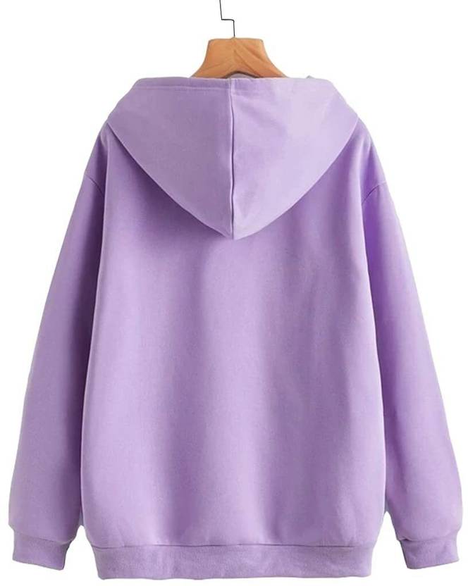 Women Full Sleeve Solid Hooded Sweatshirt