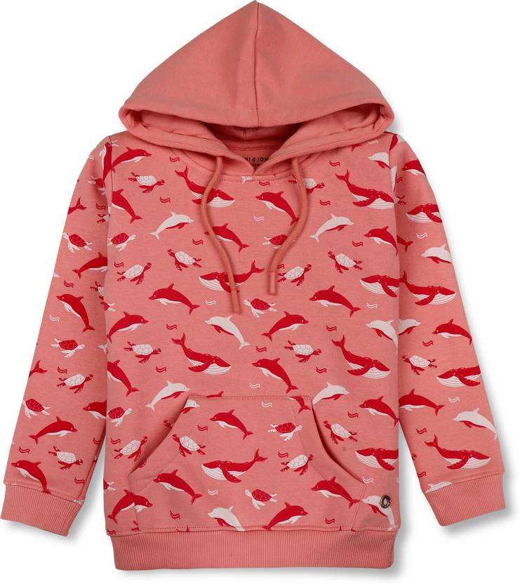 GINI & JONY Baby Girls Full Sleeve Printed Hooded Sweatshirt