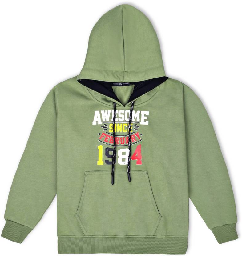 Only 4 Baby Boys & Girls Full Sleeve Printed Hooded Sweatshirt