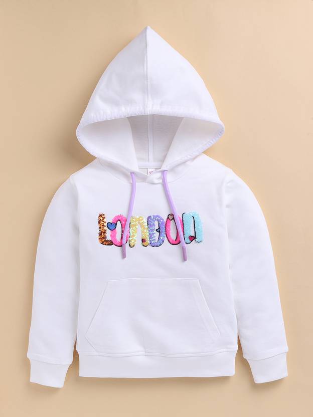 Ginie Girls Full Sleeve Printed Hooded Sweatshirt