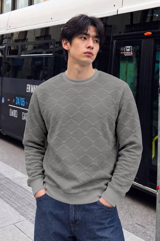 FTX Full Sleeve Self Design Men Sweatshirt