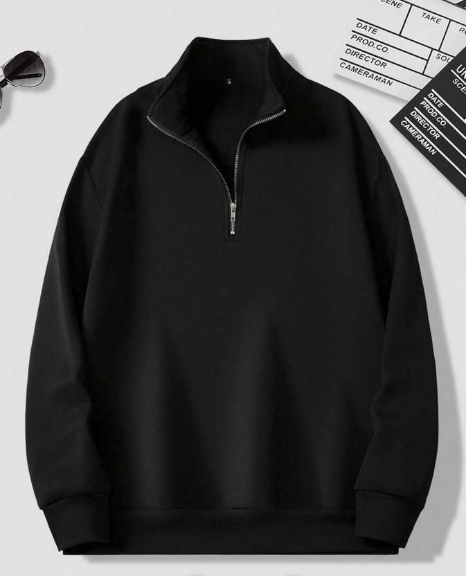 FUNKARI Men Full Sleeve Solid Sweatshirt