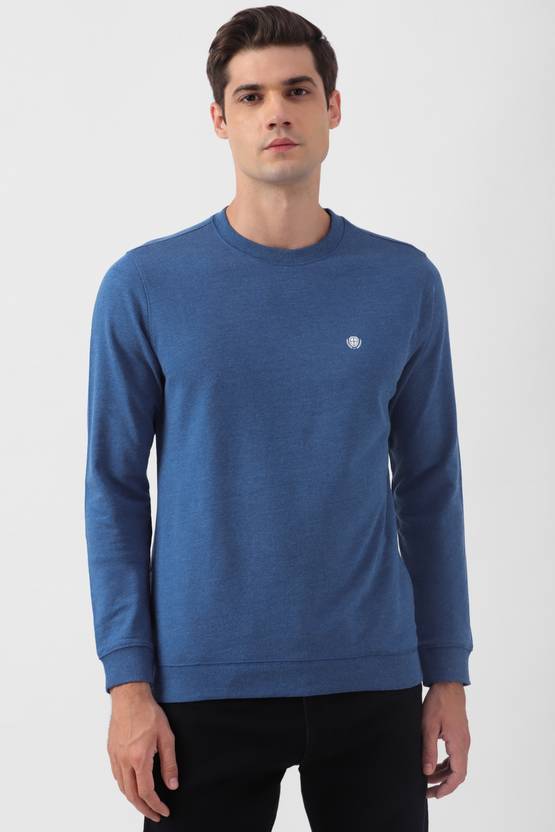 PETER ENGLAND Men Full Sleeve Solid Sweatshirt