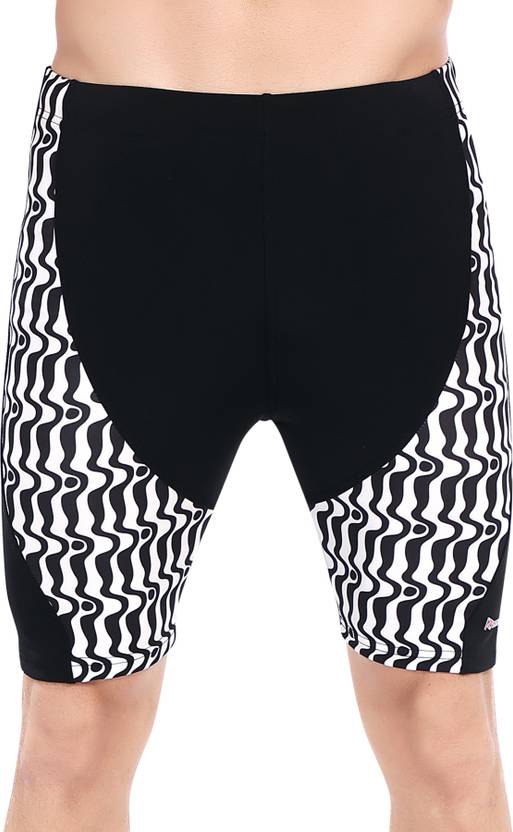 Rovars ML509 Printed Men Trunk Black, White Swimsuit