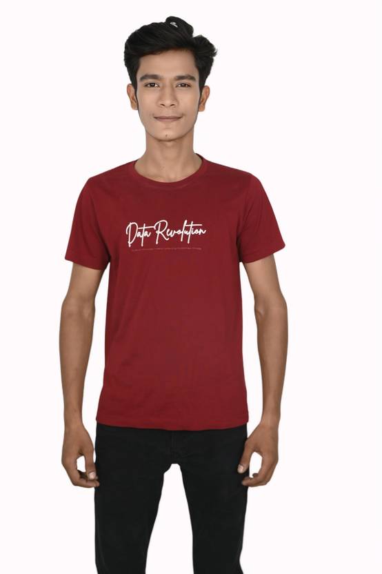 Turtlebay Clothing Men Solid Round Neck Nylon Red T-Shirt