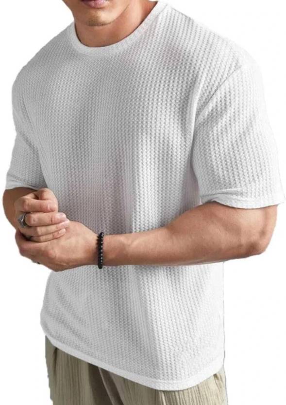 LEGACY LOOK Couple Striped Round Neck Polycotton White T-Shirt