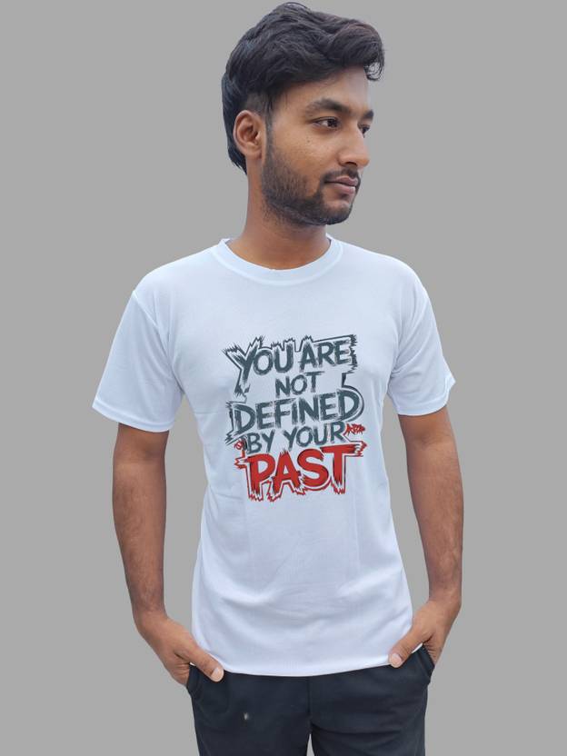 Indotri Creations Men Graphic Print, Typography, Solid Round Neck Polyester White T-Shirt