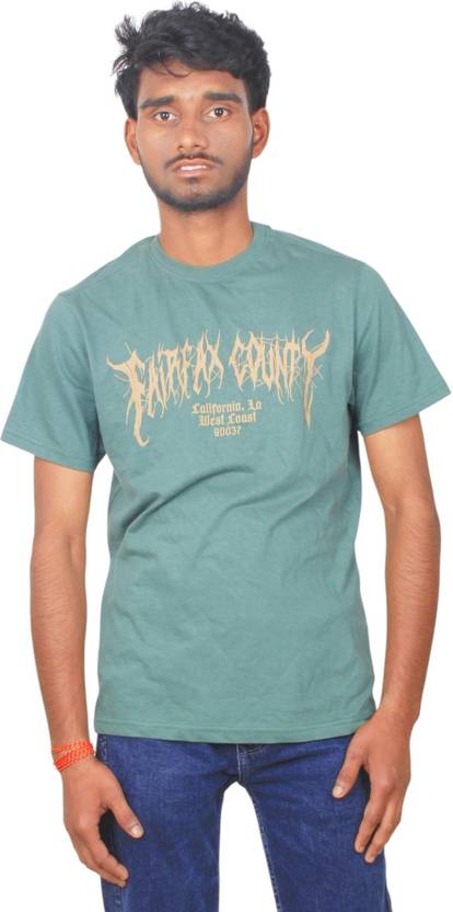 Turtlebay Clothing Men Solid Round Neck Polycotton Light Green T-Shirt