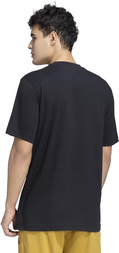 Adidas Men Black Cotton Blend T-Shirt - Image 3